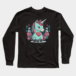 Valentines Unicorn Love Long Sleeve T-Shirt